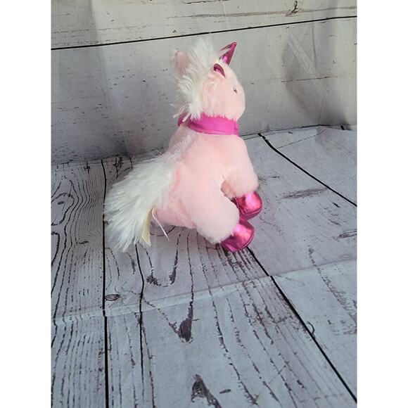 Plush Unicorn Stuffed Animal Pink with White Mane and Tail 7 Inches Tall New - Picture 4 of 6